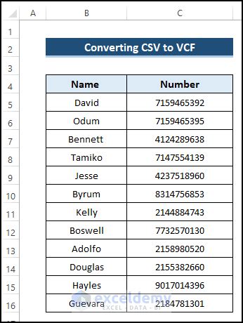 How to Convert CSV File to VCF Using Excel (with Easy Steps)