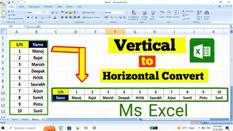 How to Convert Horizontal Data into Vertical in Excel Convert Rows
