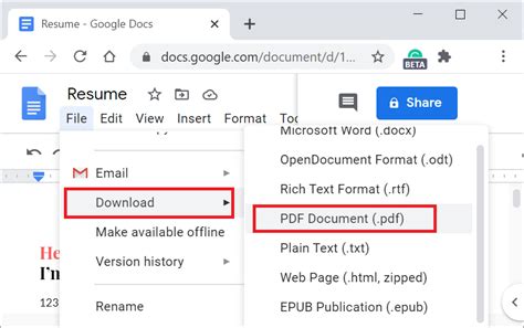How to Convert a Google Doc to PDF