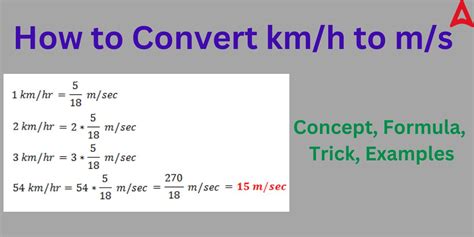How to Convert km/h to m/s Formula, Trick
