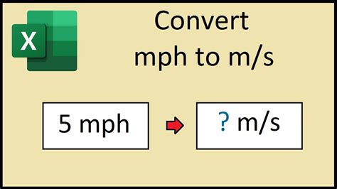 How to Convert mph to m/s in Excel YouTube
