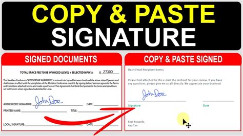 How to Copy Paste Signature in Tutorial YouTube