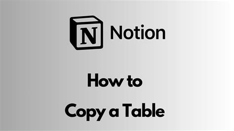 How to Copy a Table in Notion