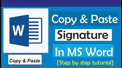 How to Copy and Paste Signature in Tutorial YouTube