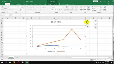 How to Create 2D Line Chart in MS Office Excel 2016 YouTube