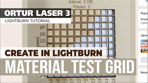 How to Create A Material Test Burn File in Lightburn YouTube
