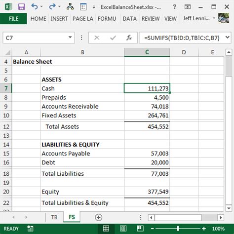 How to Create Balance Sheet in Microsoft Excel Accounting Balance