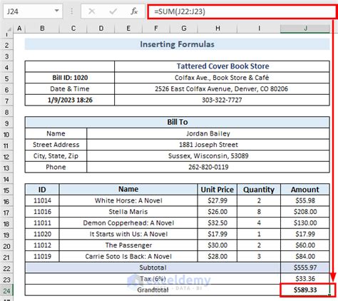 How to Create Bill Book in Excel (2 Easy Ways) - ExcelDemy