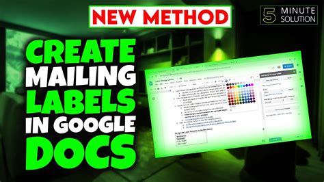How to Create Mailing Labels in Google Docs YouTube