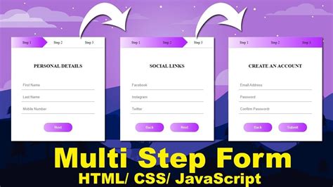 How to Create Multi Step Form Using HTML, CSS & JavaScript