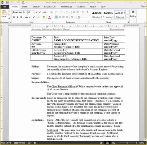 How to Create Policies and Procedures Manual Template Bizmanualz