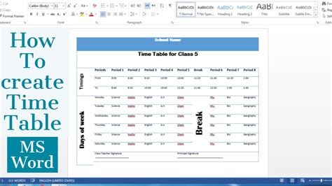 How to Create Schedules in Microsoft Word 2010 - YouTube