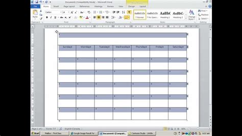How to Create a Calendar in MS Word YouTube