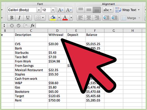How to Create a Checkbook Register in Excel