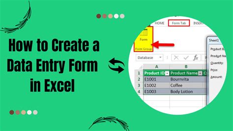 How to Create a Data Entry Form in Microsoft Excel Microsoft excel
