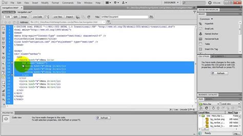 How to Create a Drop Down Menu in Dreamweaver