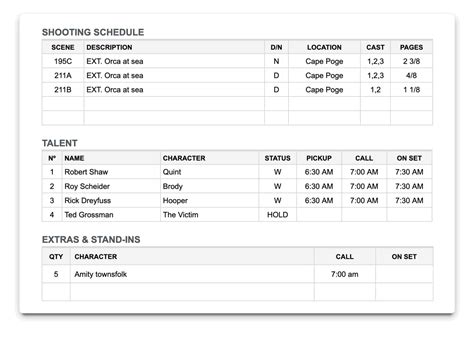 How to Create a Film Call Sheet A StepbyStep Guide Filmmaker Tools