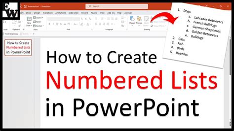 How to Create a Numbering List in PowerPoint YouTube