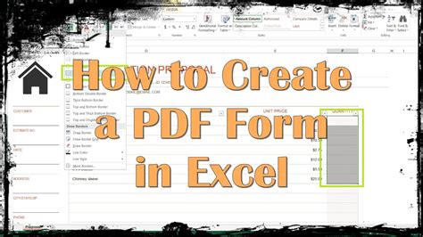 How to Create a PDF Form in Excel YouTube