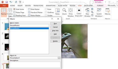 How to Create a PowerPoint Macro to Resize Photos