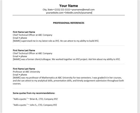 How to Create a Reference Sheet for Your Job Applications (with a