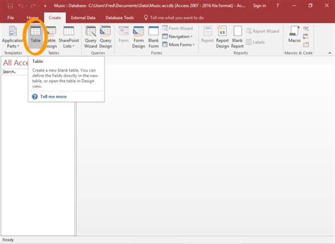 How to Create a Table in Datasheet View in Access 2016