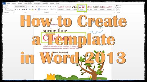 How to Create a Template in Word 2013 YouTube