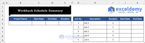 How to Create a Workback Schedule in Excel (with Easy Steps)