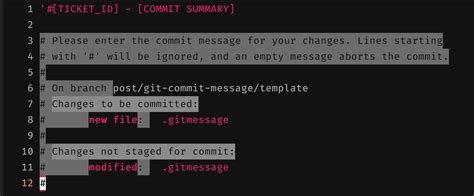 How to Create a template commit message (Git)