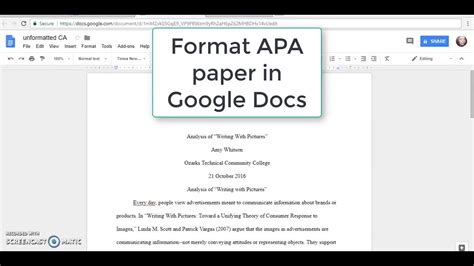 How to Create an APA Format Template in Google Docs With …