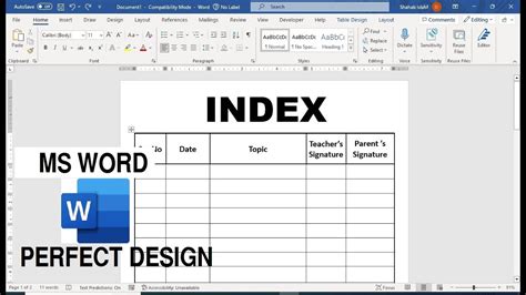 How to Create an Index in Word YouTube