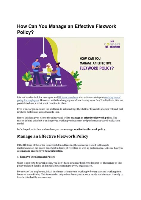 How to Create and Manage an Effective Flexwork Policy