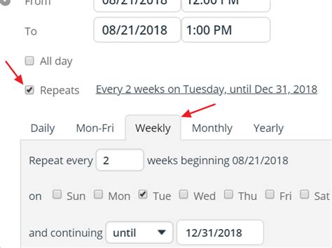 How to Create and Update Recurring Events