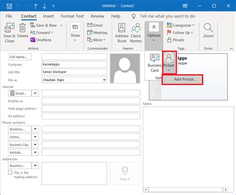 How to Create and Use Business Cards in Microsoft Outlook