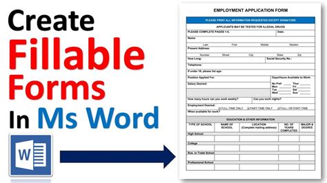 How to Create fillable form in Ms Word - YouTube