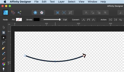 How to Create or Draw a Curved Arrow in Affinity Designer