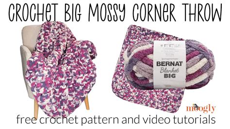 How to Crochet: Bernat Crochet Big Mossy Corner Throw (Left