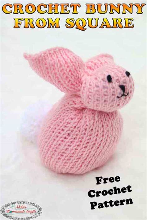 How to Crochet Bunny from a Square Easy and Free Pattern