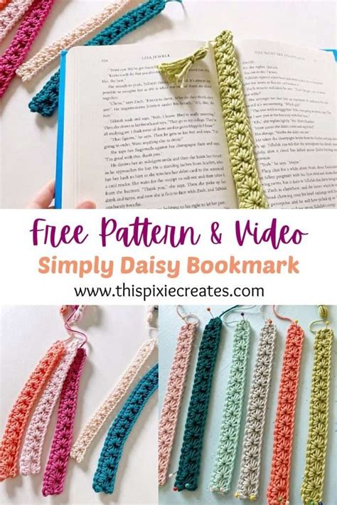 How to Crochet the Simply Daisy Bookmark Video Tutorial This Pixie