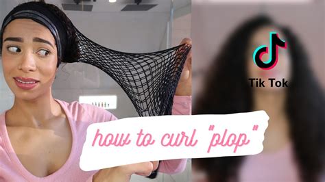 How to Curl Plop Curly Hair (as seen on TikTok) with Fishnets