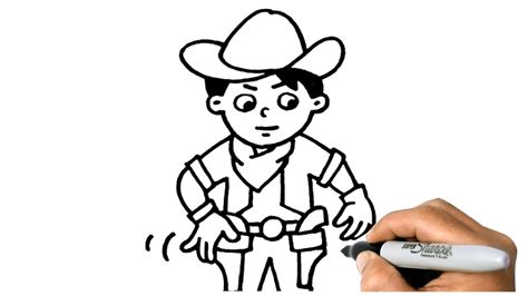 How to DRAW COWBOY EASY Step by Step YouTube