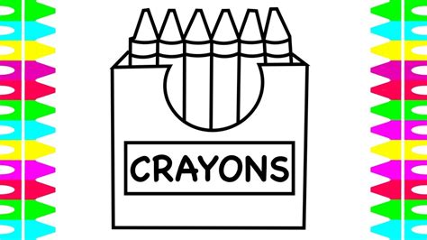 How to DRAW a box of Crayons How to COLOR Crayons Coloring for Kids