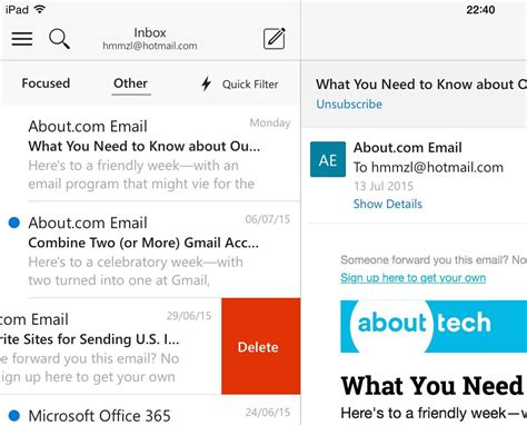 How to Delete Emails in Outlook for iOS
