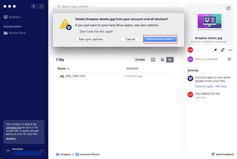 How to Delete Files From Dropbox