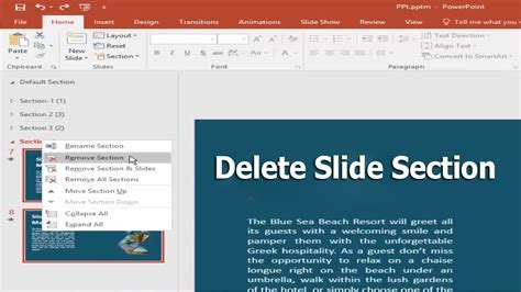 How to Delete Slide Section in PowerPoint 2017 YouTube