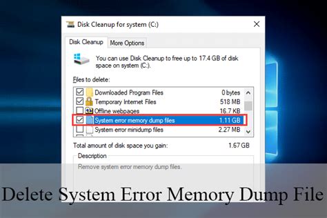 How to Delete System Error Memory Dump Files