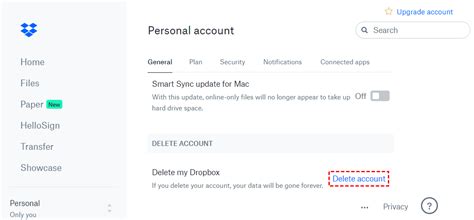 How to Delete a Dropbox Account