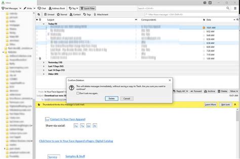 How to Delete a Message Bypassing the Trash in Mozilla Thunderbird