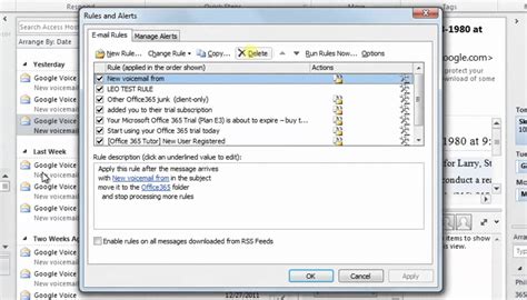 How to Delete a Rule in Outlook 2010 YouTube