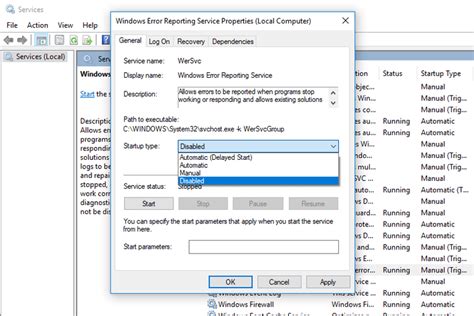 How to Disable Error Reporting in Windows